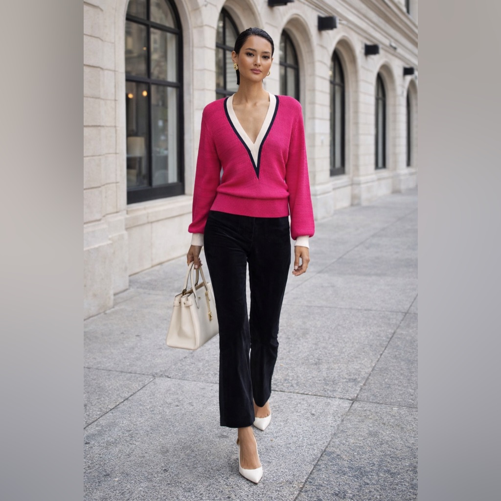 Talitha Contrast Trim Knitted Jumper